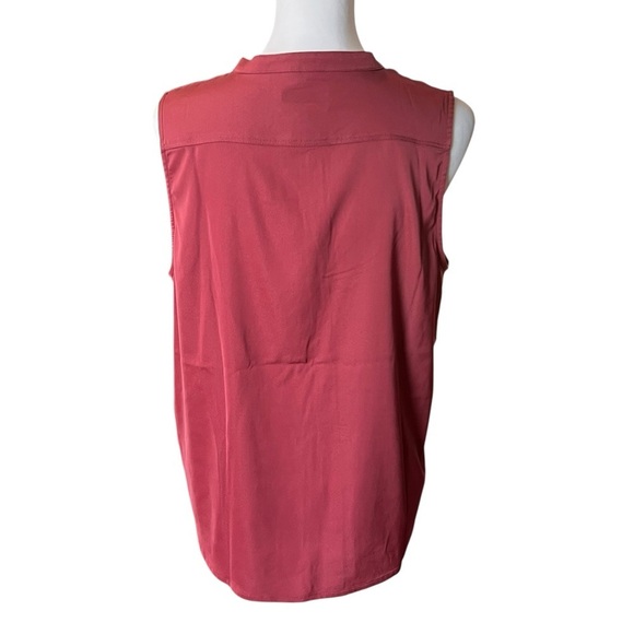 7 FOR ALL MANKIND Sleeveless Ruffle Front Blouse - Red/burgandy Size Medium New - Picture 3 of 7
